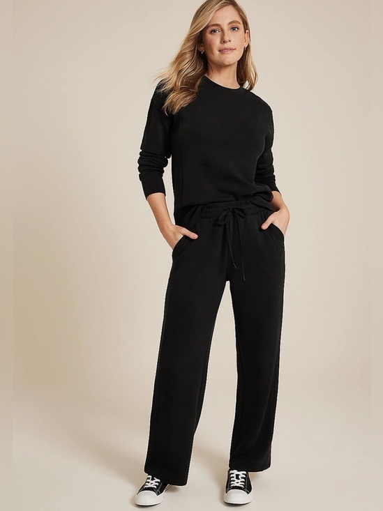 Maurices Pants - Maurices XXL Cloud Scuba Knit wide leg sweatpant black